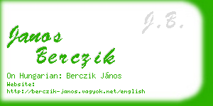 janos berczik business card