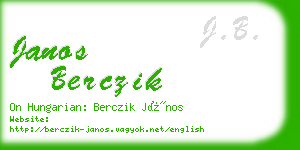 janos berczik business card